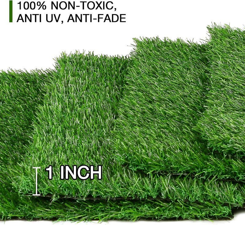 XLX TURF 4 Pack Artificial Grass Square Mats, 12"x12" Fake Grass Placemats for Easter Table Centerpiece, Realistic Synthetic Turf Patch for Football Golf Party Decor, Pet Dog Potty Grass, DIY Crafts - Image 5